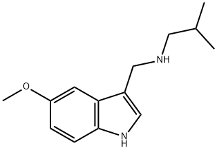 N-[(5-メトキシ-1H-インドール-3-イル)メチル]-2-メチルプロパン-1-アミン 化学構造式