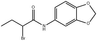 N-1,3-ベンゾジオキソール-5-イル-2-ブロモブタンアミド 化学構造式
