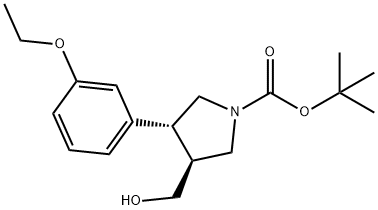tert-butyl (3R,4S)-3-(3-ethoxyphenyl)-4-(hydroxymethyl)pyrrolidine-1-carboxylate Structure