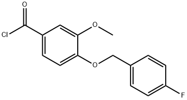 4-[(4-fluorobenzyl)oxy]-3-methoxybenzoyl chloride Struktur