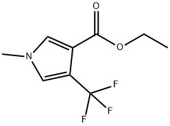 1-メチル-4-(トリフルオロメチル)-1H-ピロール-3-カルボン酸エチル 化学構造式