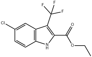 5-クロロ-3-(トリフルオロメチル)-1H-インドール-2-カルボン酸エチル 化学構造式