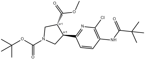 (3R,4R)-1-tert-Butyl 3-methyl 4-(6-chloro-5-pivalamidopyridin-2-yl)pyrrolidine-1,3-dicarboxylate Structure