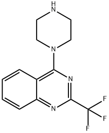 4-ピペラジノ-2-(トリフルオロメチル)キナゾリン 化学構造式