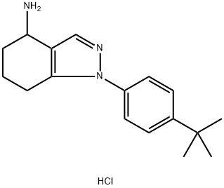 1-(4-叔丁基苯基)-4,5,6,7-四氢-4-氨基吲唑盐酸盐, 1242340-08-4, 结构式
