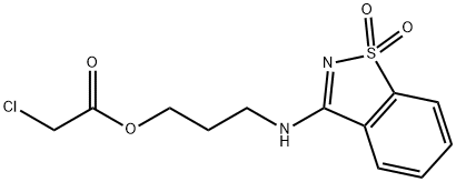 acetic acid, chloro-, 3-[(1,1-dioxido-1,2-benzisothiazol-3 Struktur