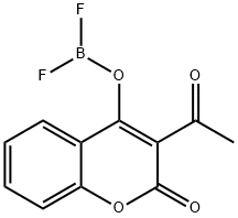 3-乙酰基-2-氧代-2H-苯并吡喃-4-基二氟代硼酸酯, 873326-02-4, 结构式