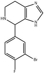 4-(3-ブロモ-4-フルオロフェニル)-4,5,6,7-テトラヒドロ-3H-イミダゾ[4,5-C]ピリジン 化学構造式