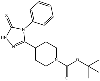 4-(5-巯基-4-苯基-4H-1,2,4-三唑-3-基)哌啶-1-甲酸叔丁酯, 1306738-59-9, 结构式