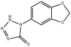 1-苯并[1,3]1,3-二氧杂环戊烯-5-基-1H-四唑-5-硫醇, 370079-10-0, 结构式