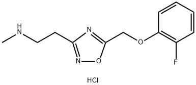 (2-{5-[(2-Fluorophenoxy)methyl]-1,2,4-oxadiazol-3-yl}ethyl)methylamine hydrochloride Struktur