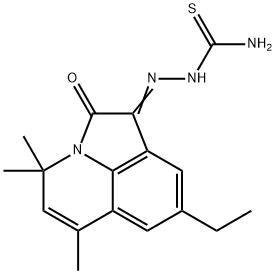 (1E)-8-Ethyl-4,4,6-trimethyl-4H-pyrrolo[3,2,1-ij]-quinoline-1,2-dione 1-thiosemicarbazone Structure