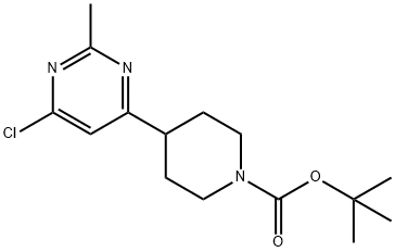 4-(6-Chloro-2-methyl-pyrimidin-4-yl)-piperidine-1-carboxylic acid tert-butyl ester Structure