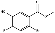 2-ブロモ-4-フルオロ-5-ヒドロキシ安息香酸メチル 化学構造式