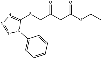 Ethyl 3-oxo-4-[(1-phenyl-1H-tetrazol-5-yl)thio]butanoate Structure