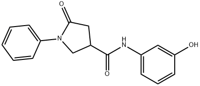 3-吡咯烷甲酰胺,N-(3-羟苯基)-5-氧代-1-苯基-, 352330-53-1, 结构式