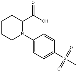 1-[(4-メチルスルホニル)フェニル]ピペリジン-2-カルボン酸 化学構造式