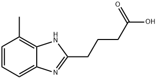 4-(4-メチル-1H-ベンズイミダゾール-2-イル)ブタン酸 化学構造式