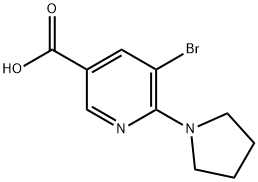 5-ブロモ-6-ピロリジン-1-イルニコチン酸 化学構造式
