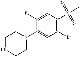 1-[(2-Fluoro-5-bromo-4-methylsulfonyl)phenyl]-piperazine Structure