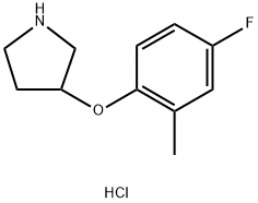 3-(4-Fluoro-2-methylphenoxy)pyrrolidinehydrochloride Structure