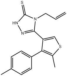 4-Allyl-5-[5-methyl-4-(4-methylphenyl)thien-3-yl]-4H-1,2,4-triazole-3-thiol Structure