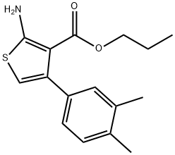 噻吩-3-羧酸,2-氨基-4-(3,4-二甲基苯基)-,丙酯, 904998-83-0, 结构式