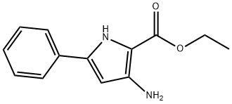 3-アミノ-5-フェニル-1H-ピロール-2-カルボン酸エチル 化学構造式