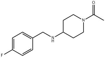 1-アセチル-N-(4-フルオロベンジル)ピペリジン-4-アミン 化学構造式