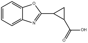 2-(1,3-ベンゾキサゾール-2-イル)シクロプロパンカルボン酸 化学構造式