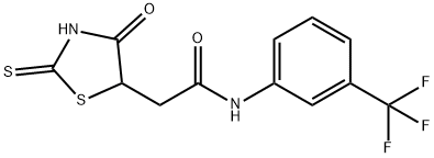 2-(2-mercapto-4-oxo-4,5-dihydro-1,3-thiazol-5-yl)-N-[3-(trifluoromethyl)phenyl]acetamide 化学構造式