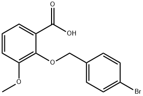 2-[(4-ブロモベンジル)オキシ]-3-メトキシ安息香酸 化学構造式