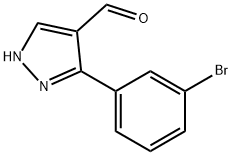 3-(3-ブロモフェニル)-1H-ピラゾール-4-カルブアルデヒド 化学構造式