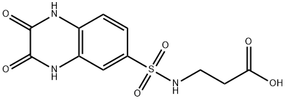 3-[(2,3-二氧代-1,4-二氢喹喔啉-6-基)磺酰基氨基]丙酸, 939746-10-8, 结构式