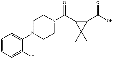 3-{[4-(2-fluorophenyl)piperazin-1-yl]carbonyl}-2,2-dimethylcyclopropanecarboxylic acid Structure