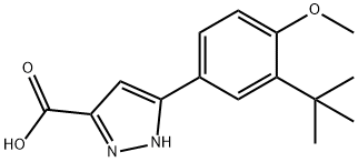 5-(3-tert-butyl-4-methoxyphenyl)-1H-pyrazole-3-carboxylic acid Structure