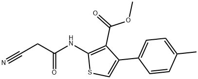 methyl 2-[(cyanoacetyl)amino]-4-(4-methylphenyl)thiophene-3-carboxylate Struktur