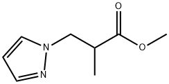 2-メチル-3-(1H-ピラゾール-1-イル)プロパン酸メチル 化学構造式