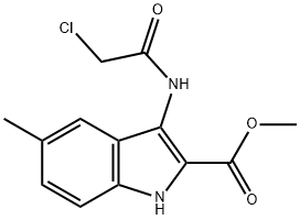 3-[(クロロアセチル)アミノ]-5-メチル-1H-インドール-2-カルボン酸メチル 化学構造式
