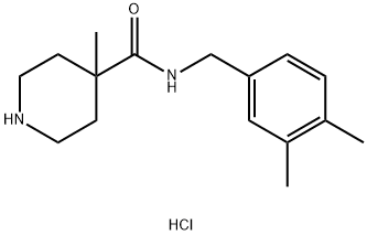 N-(3,4-dimethylbenzyl)-4-methylpiperidine-4-carboxamide hydrochloride Structure
