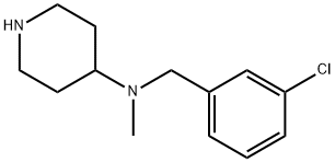 N-(3-クロロベンジル)-N-メチルピペリジン-4-アミン 化学構造式