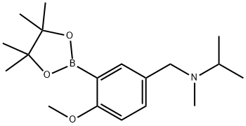 N-[4-methoxy-3-(4,4,5,5-tetramethyl-1,3,2-dioxaborolan-2-yl)benzyl]-N-methylpropan-2-amine Structure