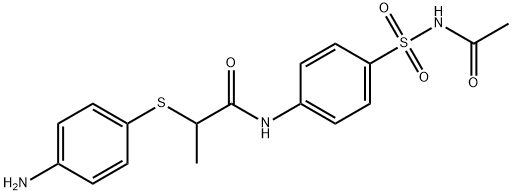 N-{4-[(acetylamino)sulfonyl]phenyl}-2-[(4-aminophenyl)thio]propanamide Struktur
