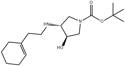 (3R,4R)-3-[(2-环己-1-烯-1-基乙基)氨基]-4-羟基吡咯烷-1-甲酸叔丁酯, 1186646-20-7, 结构式