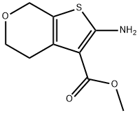 2-アミノ-4,7-ジヒドロ-5H-チエノ[2,3-C]ピラン-3-カルボン酸メチル 化学構造式