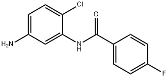 N-(5-アミノ-2-クロロフェニル)-4-フルオロベンズアミド 化学構造式