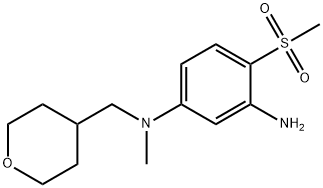 N1-Methyl-4-(methylsulfonyl)-N1-(tetrahydro-2H-pyran-4-ylmethyl)-1,3-benzenediamine Struktur