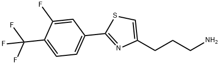 3-{2-[3-Fluoro-4-(trifluoromethyl)phenyl]-1,3-thiazol-4-yl}-1-propanamine Structure