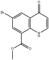 Methyl 6-bromo-4-oxo-1,4-dihydro-8-quinolinecarboxylate Struktur