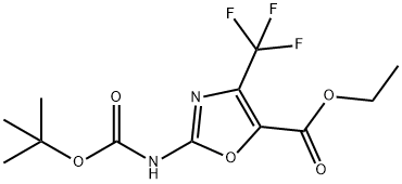 2-[(TERT-ブチルトキシカルボニル)アミノ]-4-(トリフルオロメチル)-1,3-オキサゾール-5-カルボン酸エチル 化学構造式